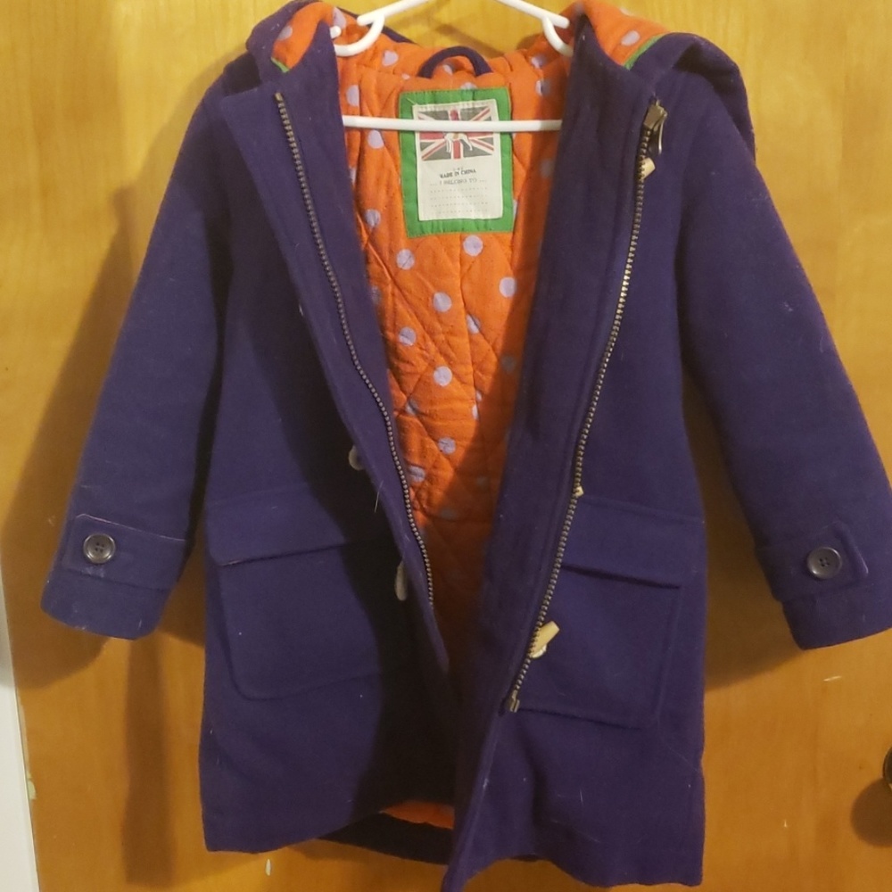 Mini Boden wool toggle coat